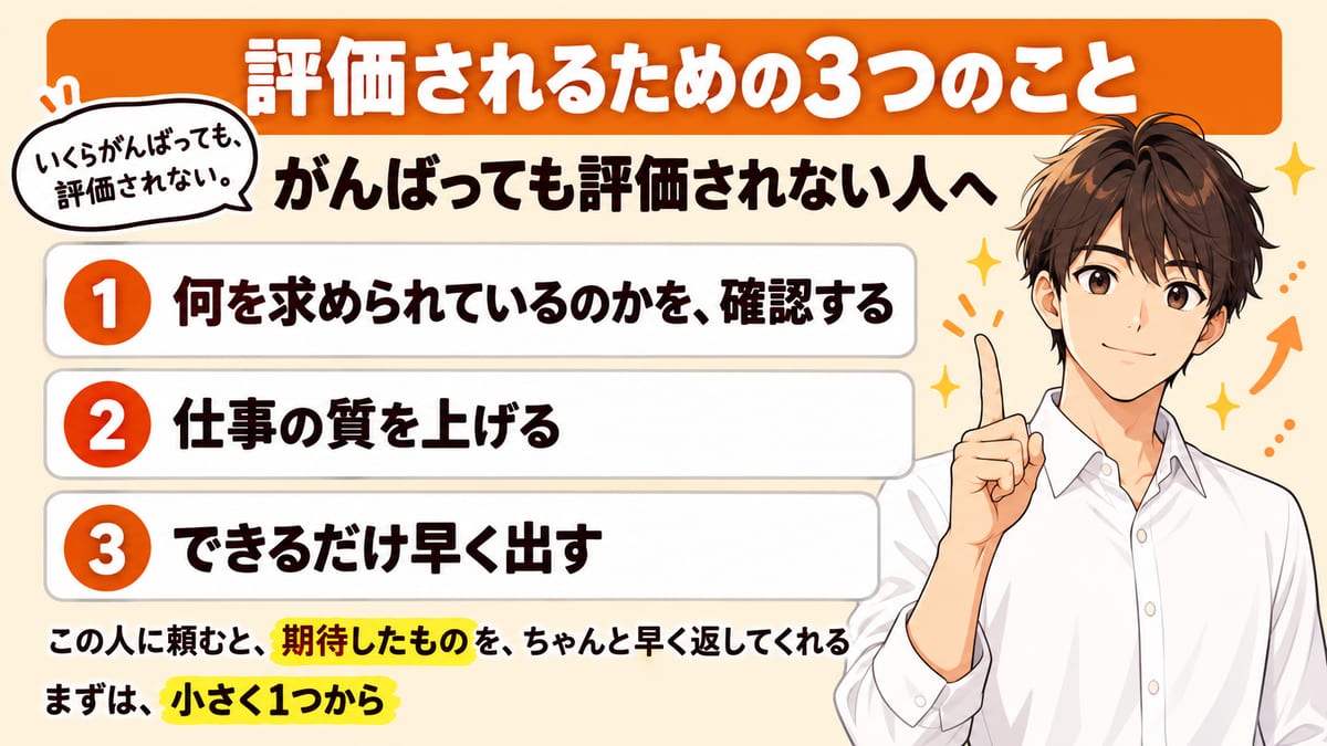 がんばっても評価されない人へ。評価されるための3つのこと