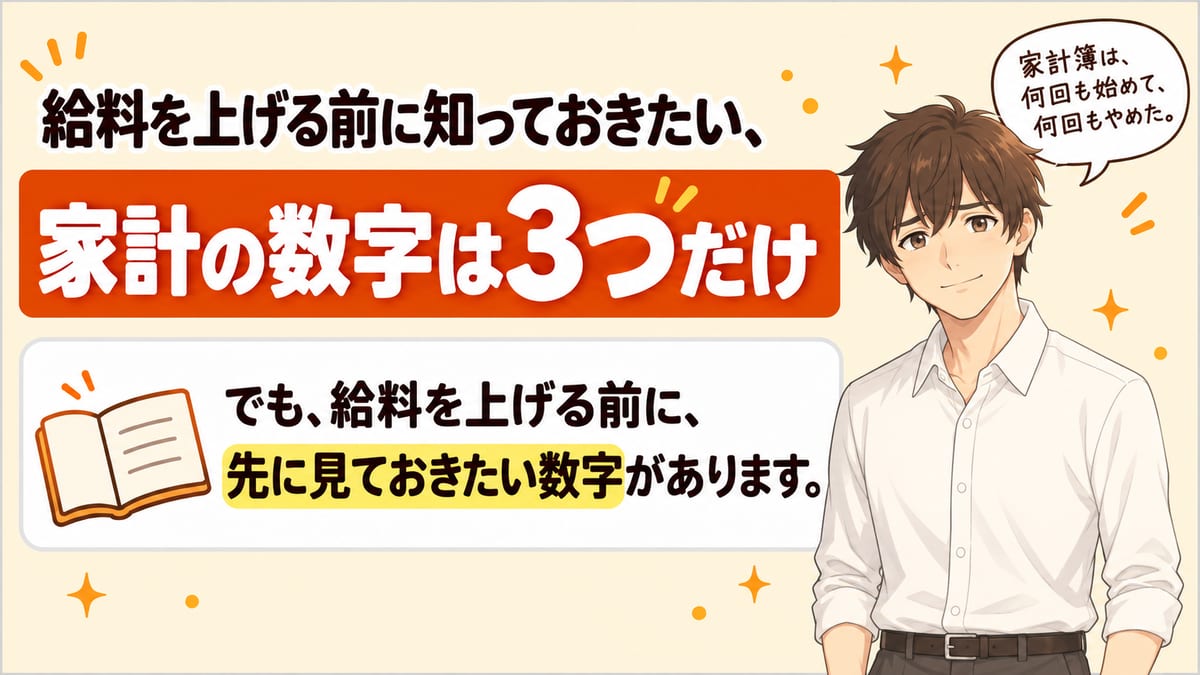 給料を上げる前に知っておきたい、家計の数字は3つだけ