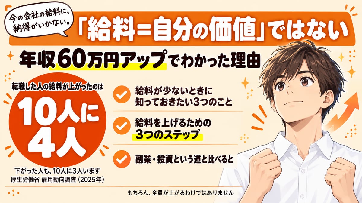 年収60万円アップでわかった「給料＝自分の価値」ではない理由